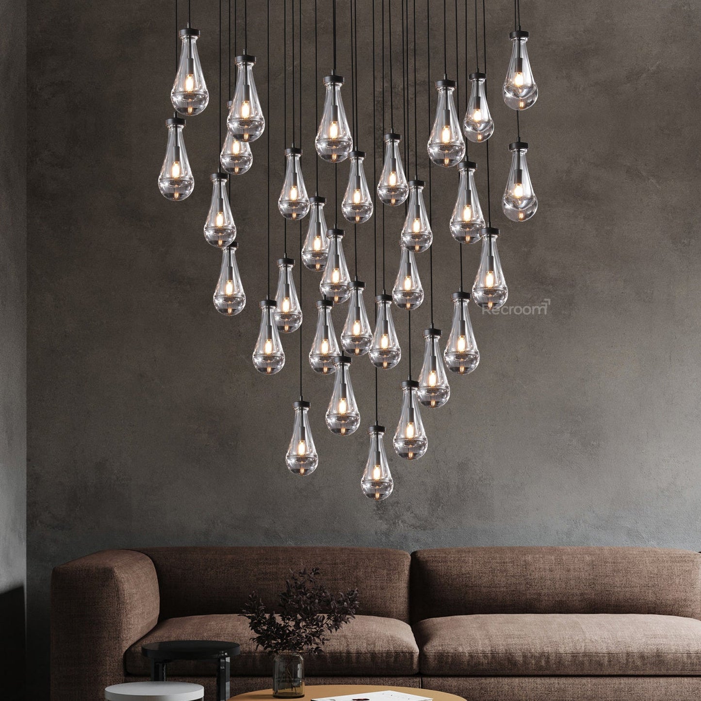 Raindrop Round Chandelier 60"