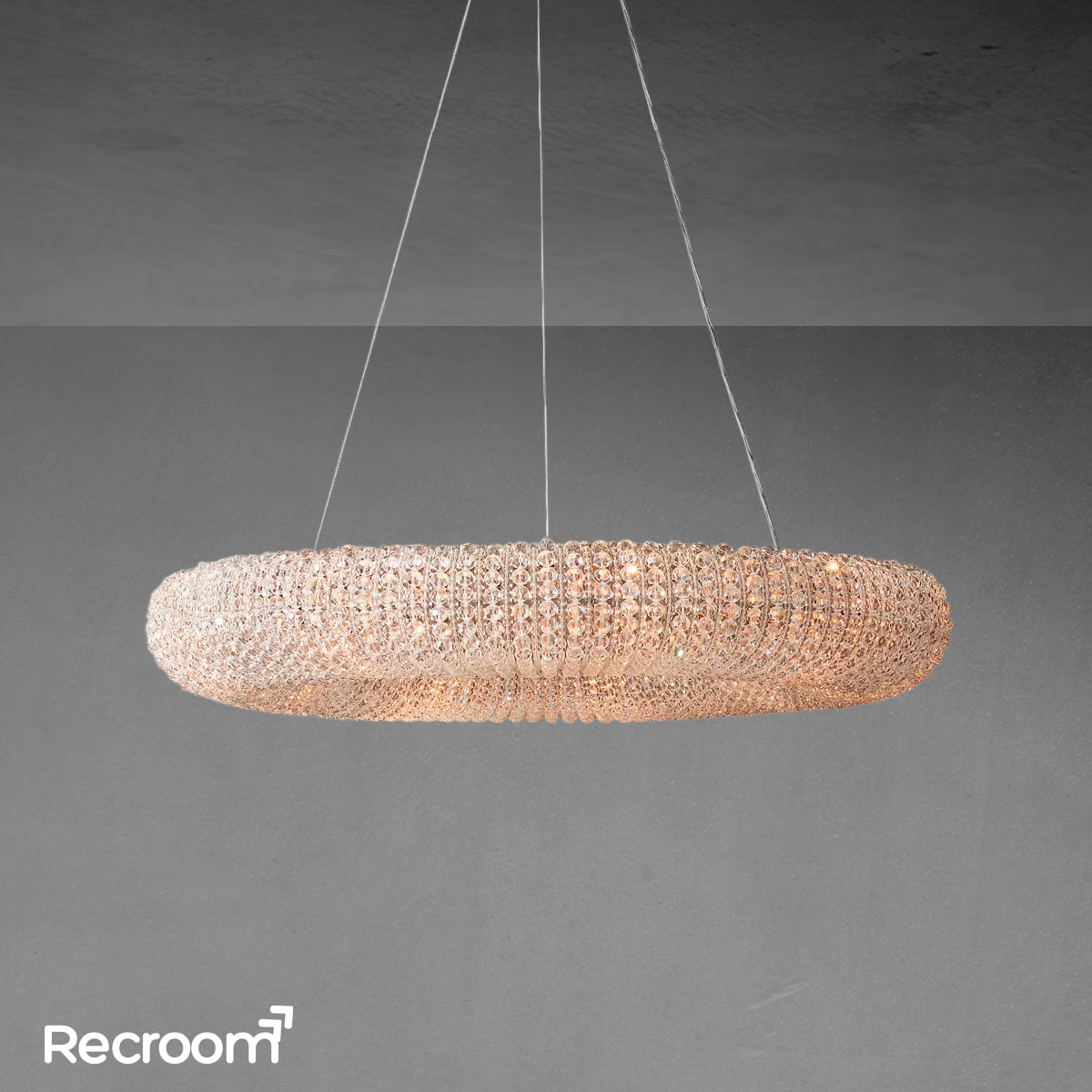 Cristal Hallo Round LED Chandelier 32"