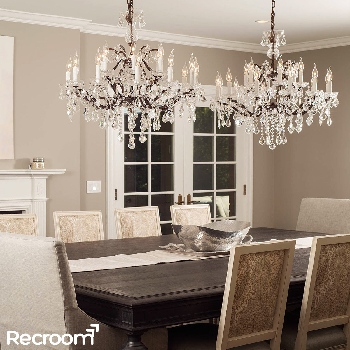 Rococonut Crystal Outdoor Chandelier 33”