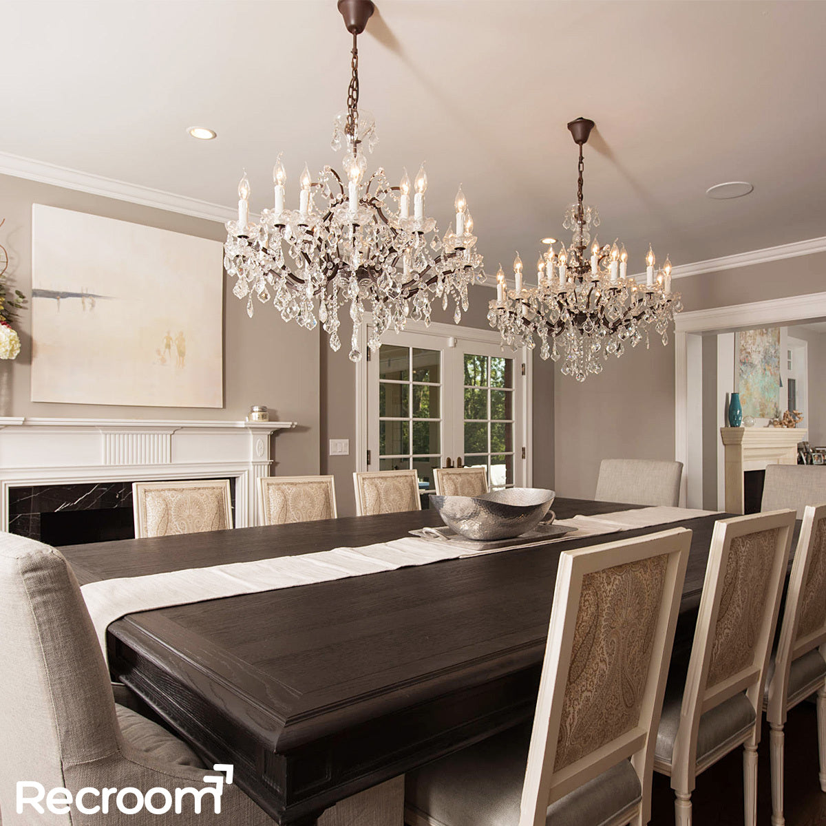 Rococonut Crystal Outdoor Chandelier 33”