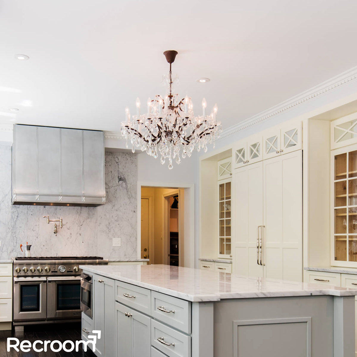 Rococonut Crystal Outdoor Chandelier 33”