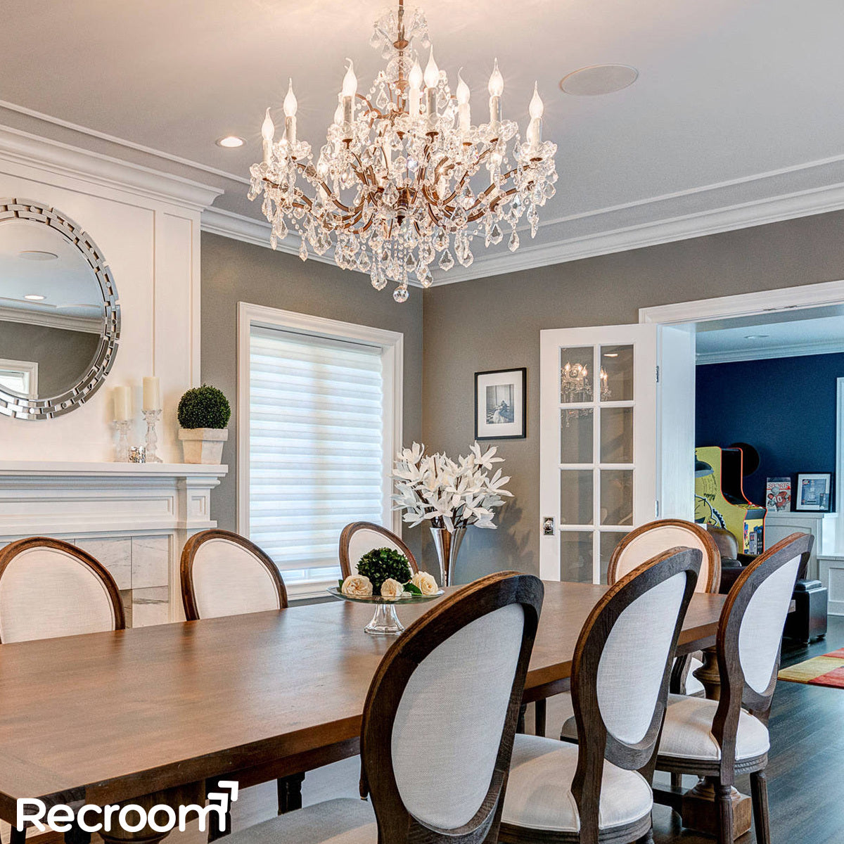 Rococonut Crystal Outdoor Chandelier 33”