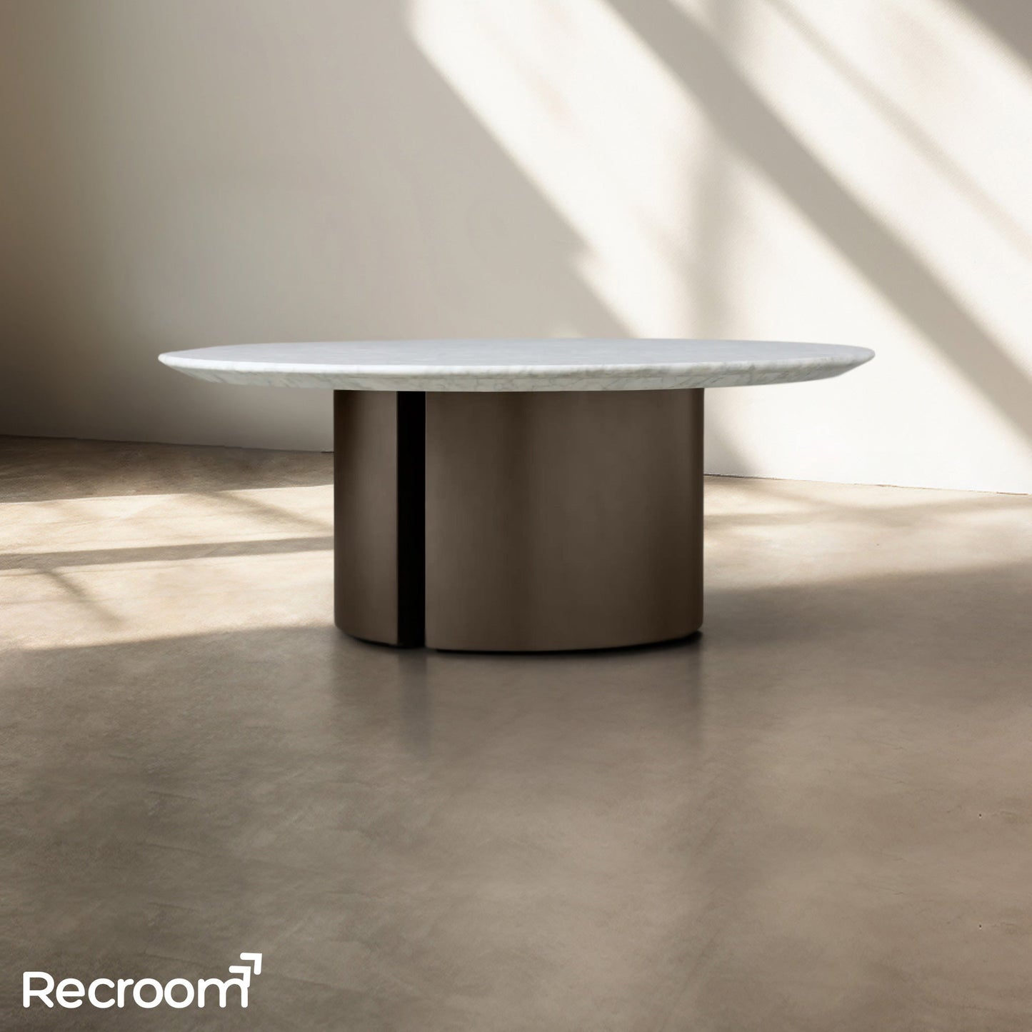 San Germani Round Coffee Table with Metal Dauphine Base