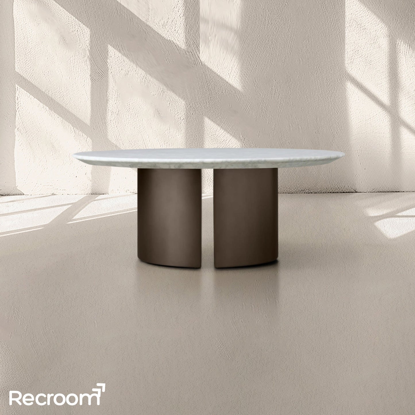 San Germani Round Coffee Table with Metal Dauphine Base