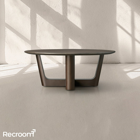 San Germani Round Wood Coffee Table with Rennes Base