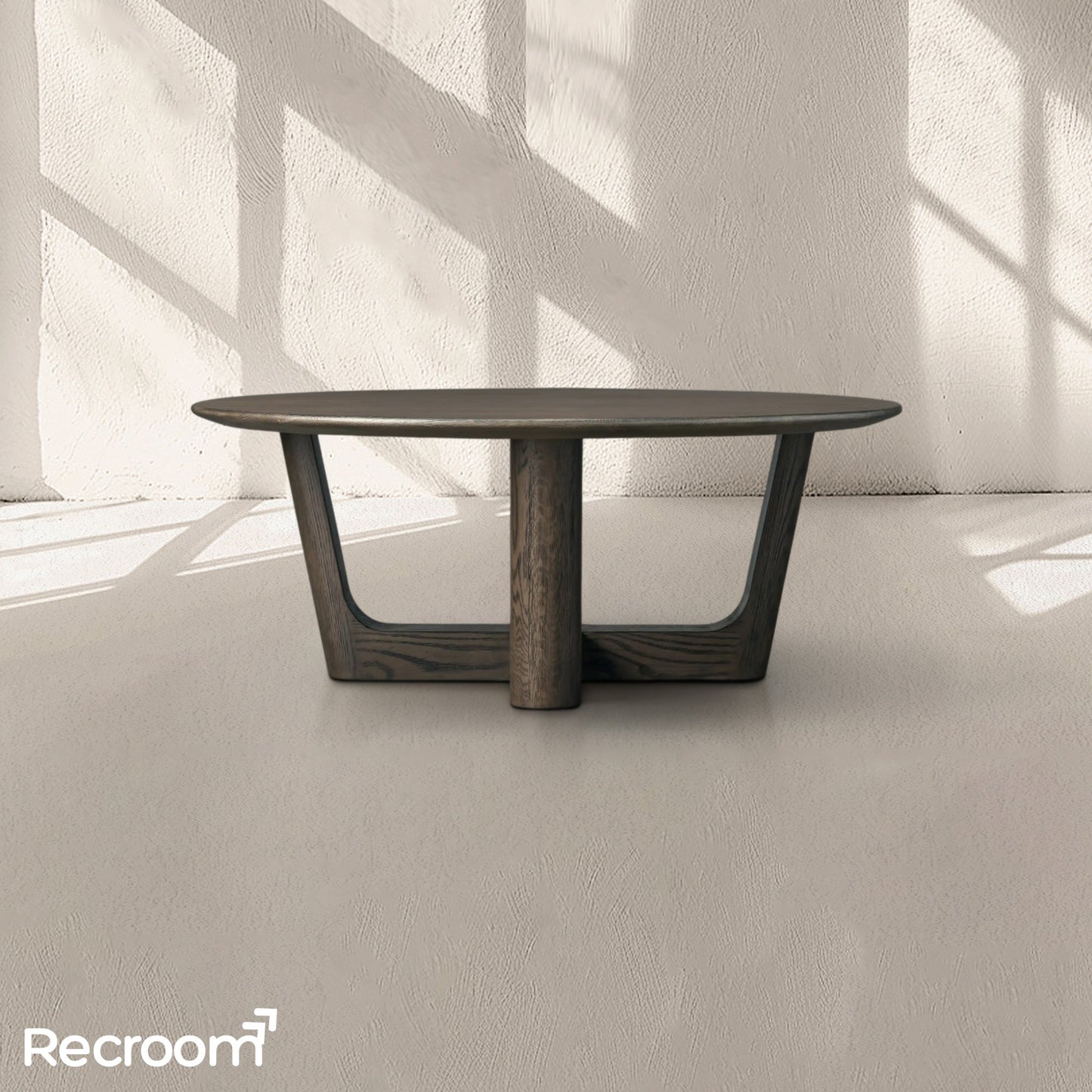 San Germani Round Wood Coffee Table with Rennes Base