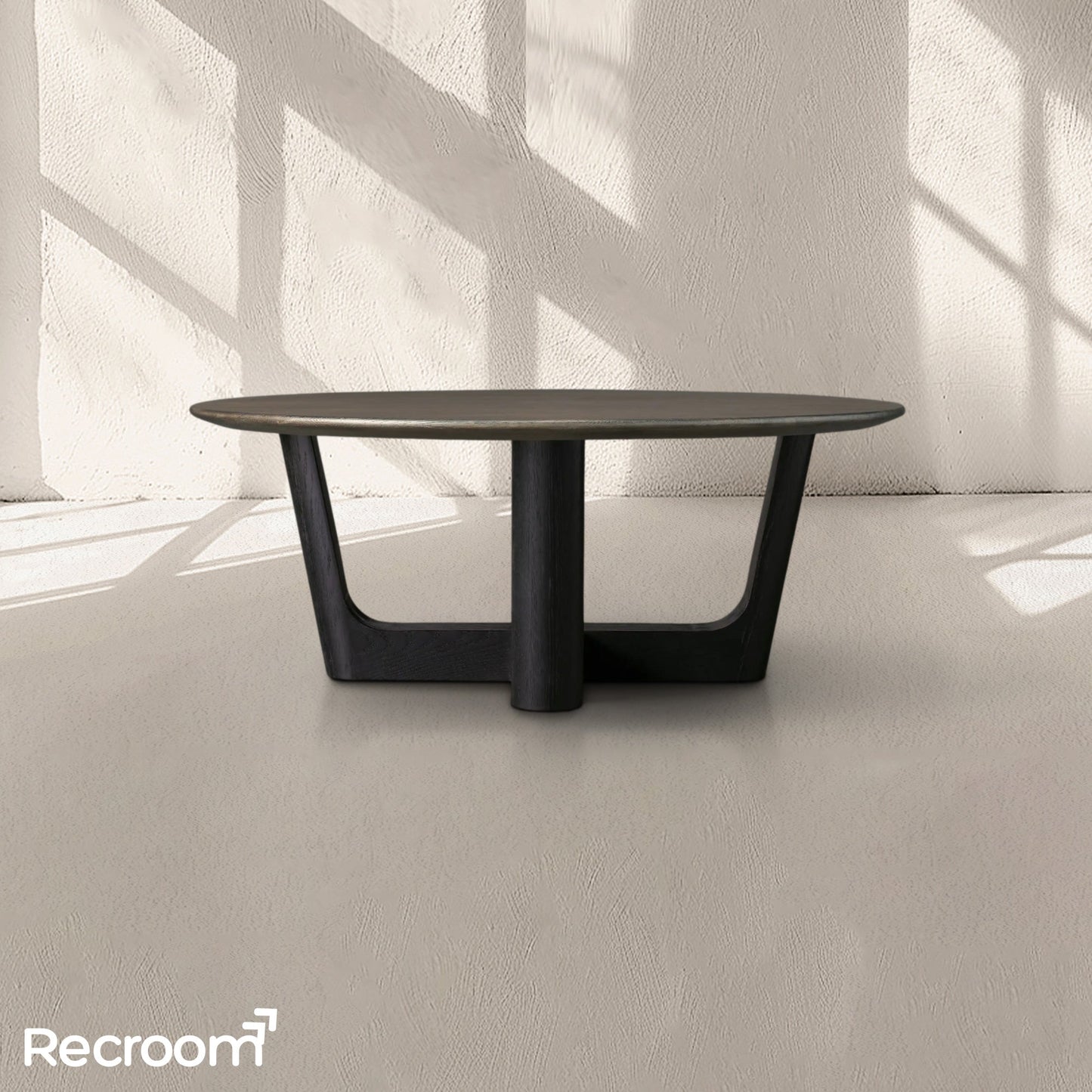 San Germani Round Wood Coffee Table with Rennes Base