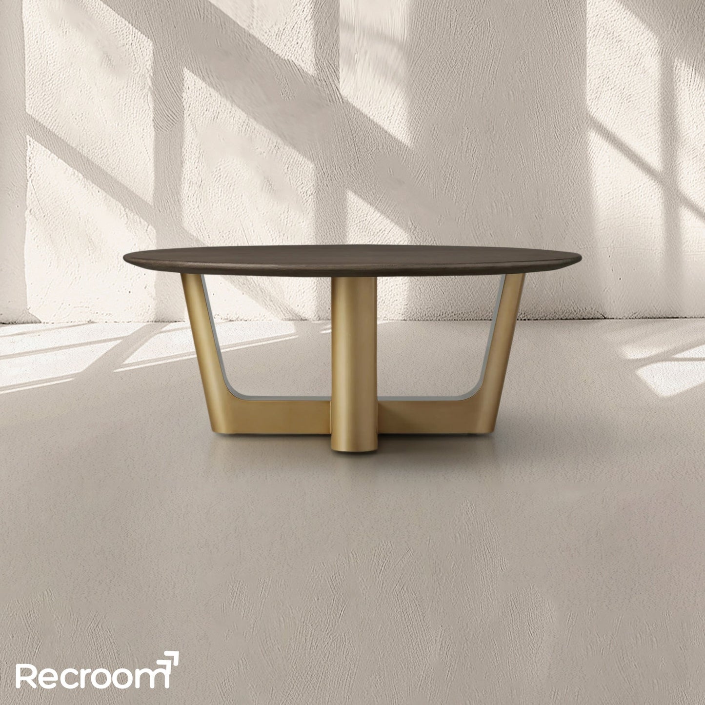 San Germani Round Wood Coffee Table with Rennes Base