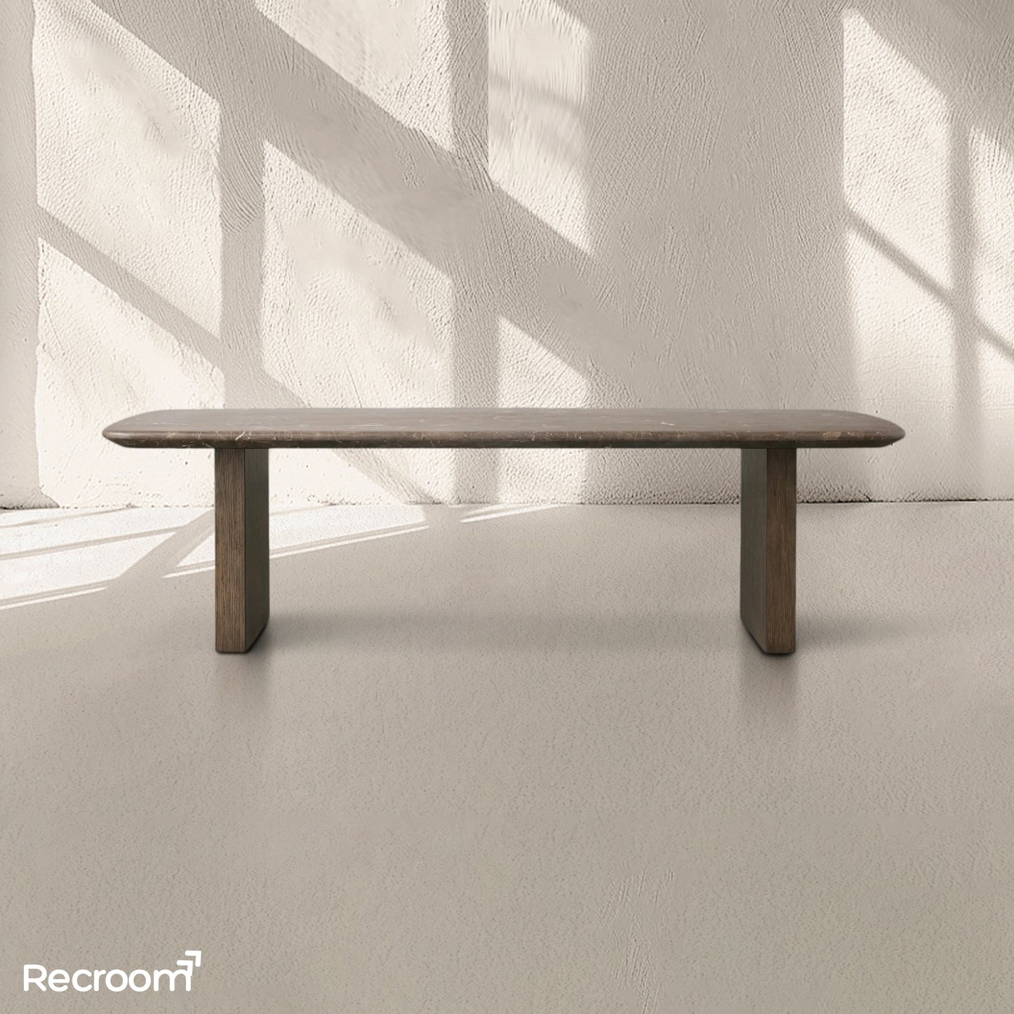 San Germani 72" Stone Coffee Table with Clement Base in Espresso