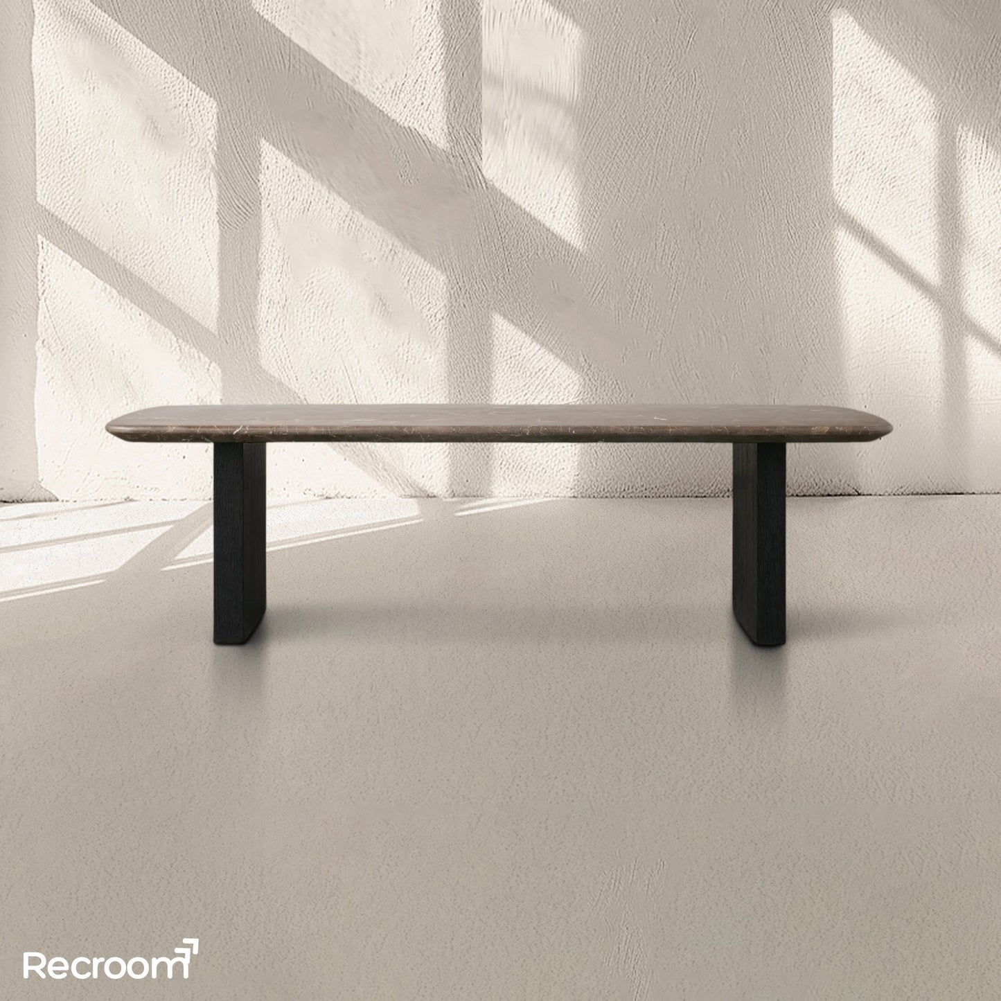 San Germani 72" Stone Coffee Table with Clement Base in Espresso