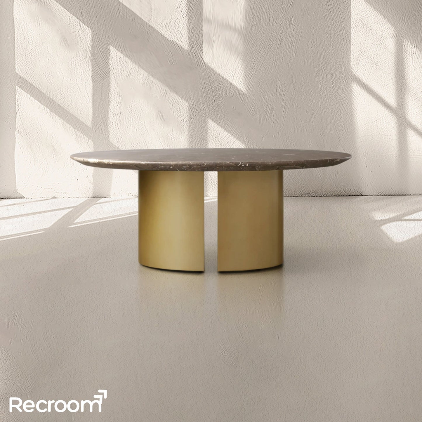 San Germani Round Coffee Table with Metal Dauphine Base