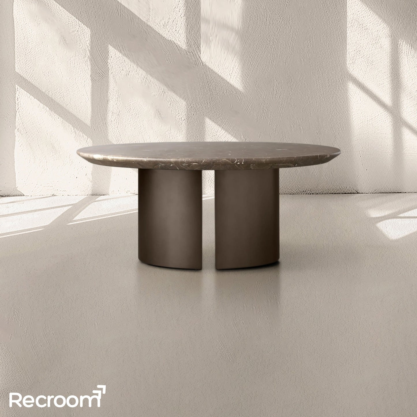 San Germani Round Coffee Table with Metal Dauphine Base
