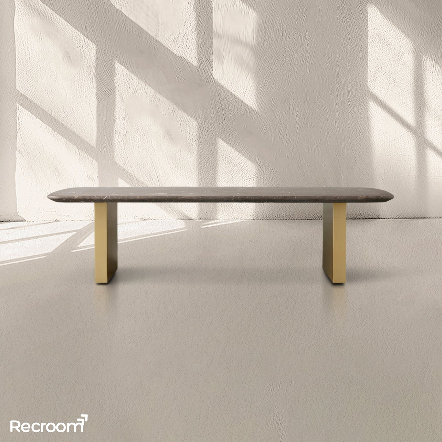 San Germani 72" Stone Coffee Table with Clement Base in Espresso