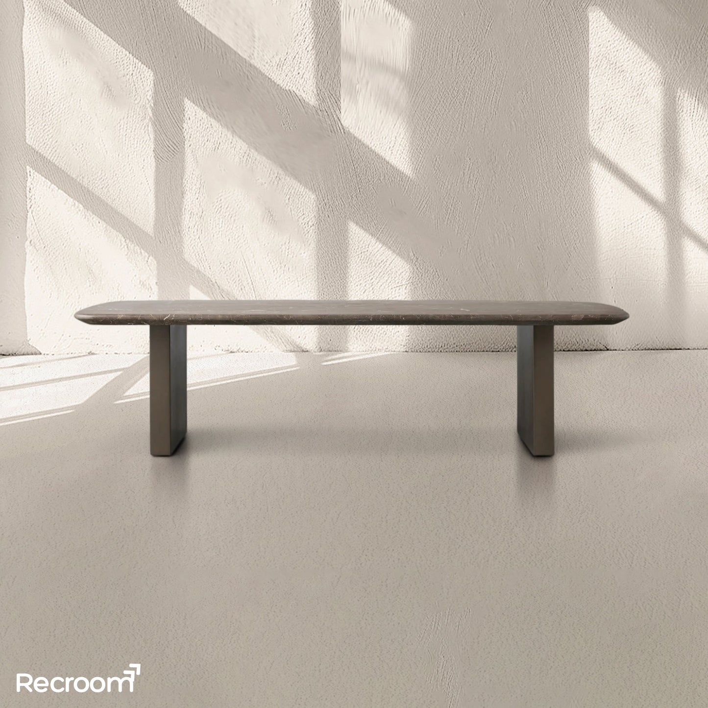 San Germani 72" Stone Coffee Table with Clement Base in Espresso