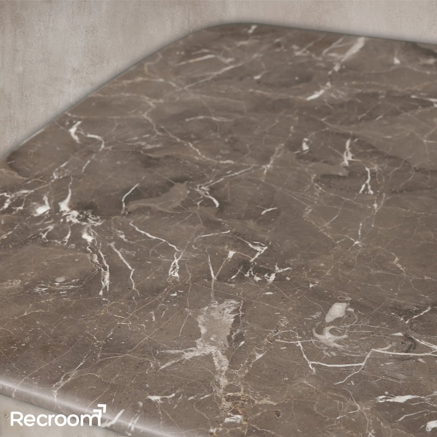 San Germani 72" Stone Coffee Table with Rennes Base in Espresso