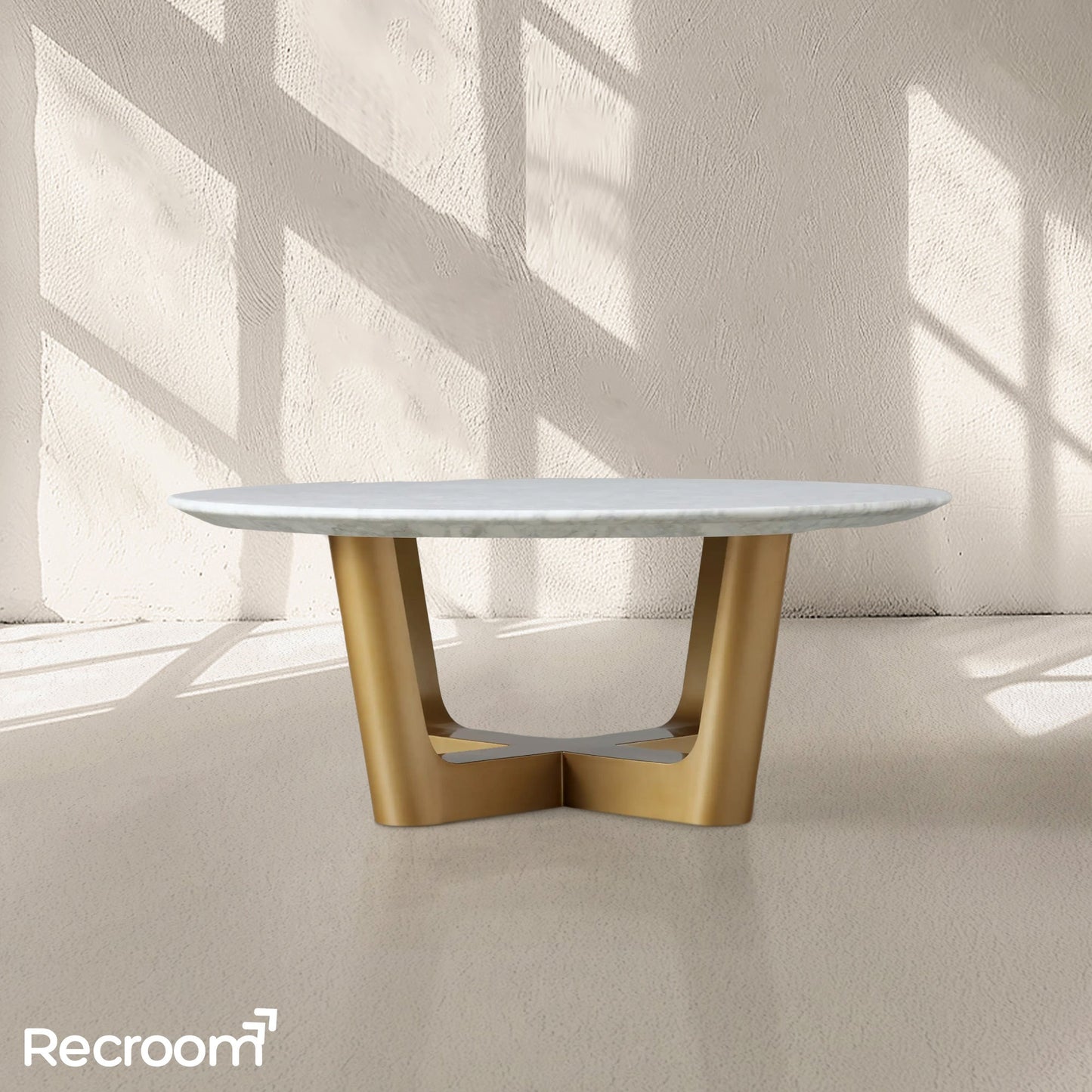 San Germani Round Stone Coffee Table with Rennes Base