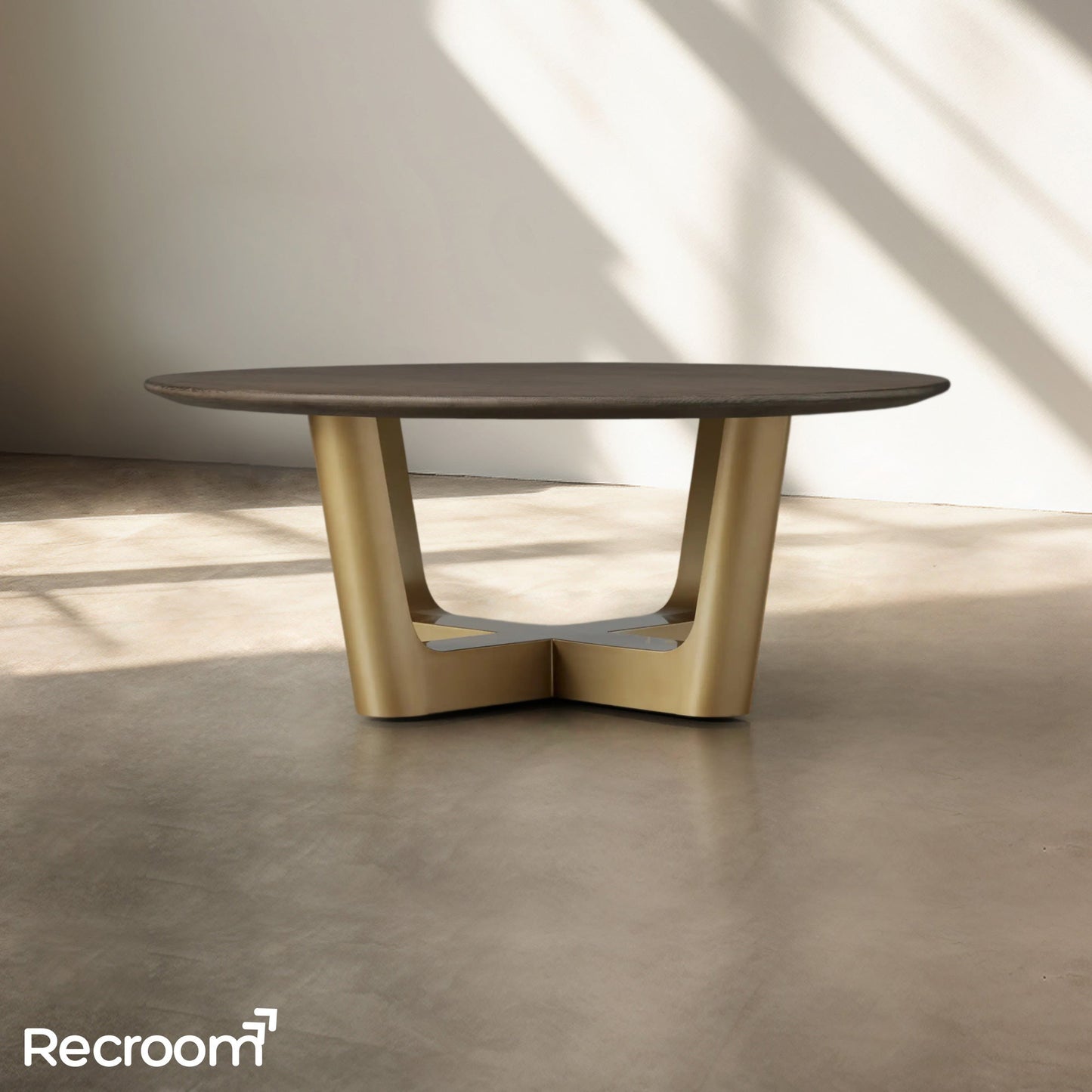 San Germani Round Wood Coffee Table with Rennes Base