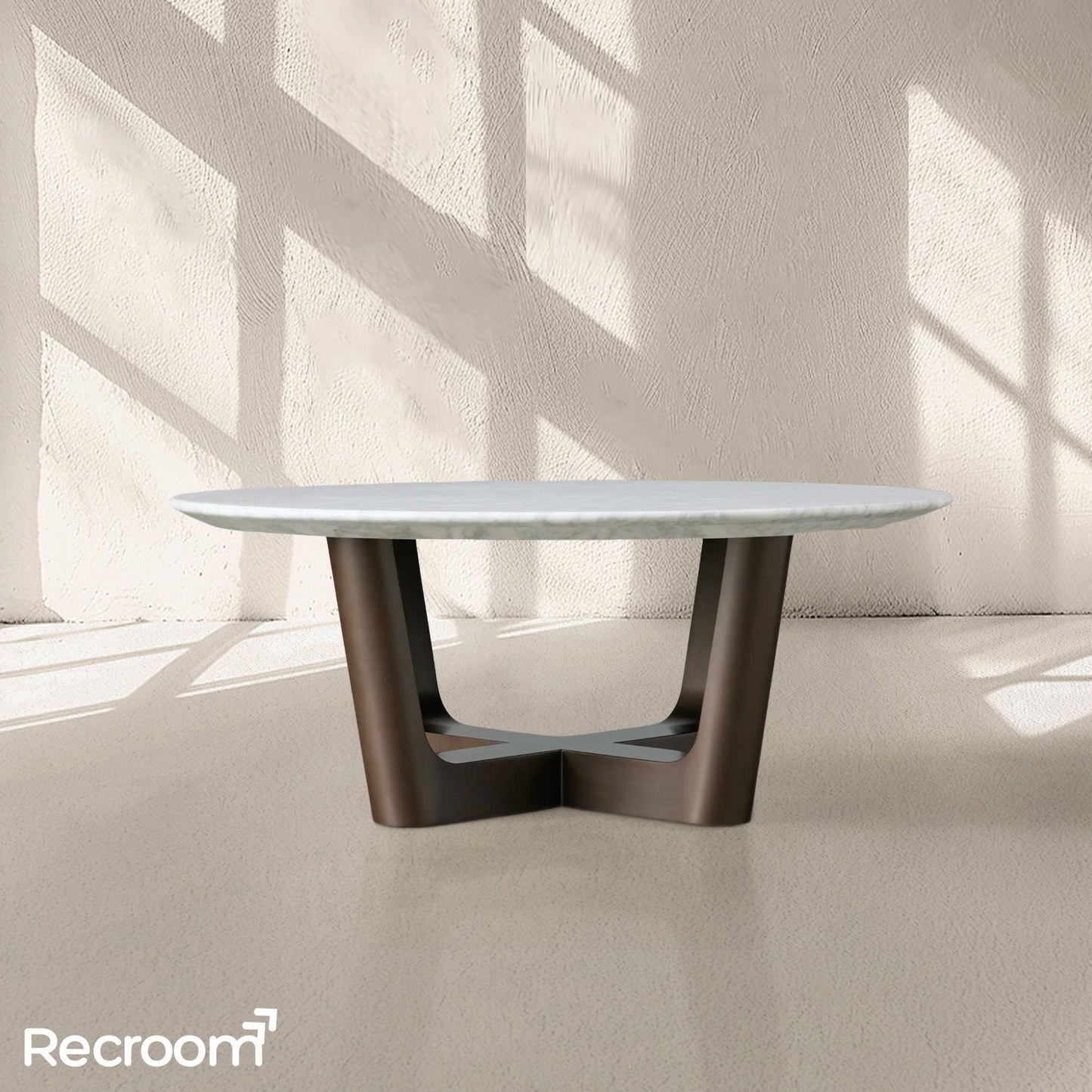 San Germani Round Stone Coffee Table with Rennes Base