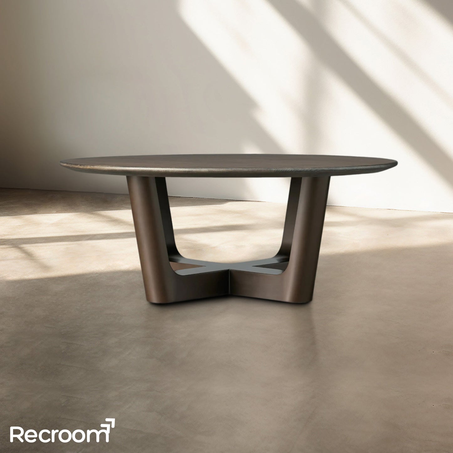 San Germani Round Wood Coffee Table with Rennes Base