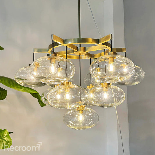 Cabretten Clear Glass Round Chandelier 36"