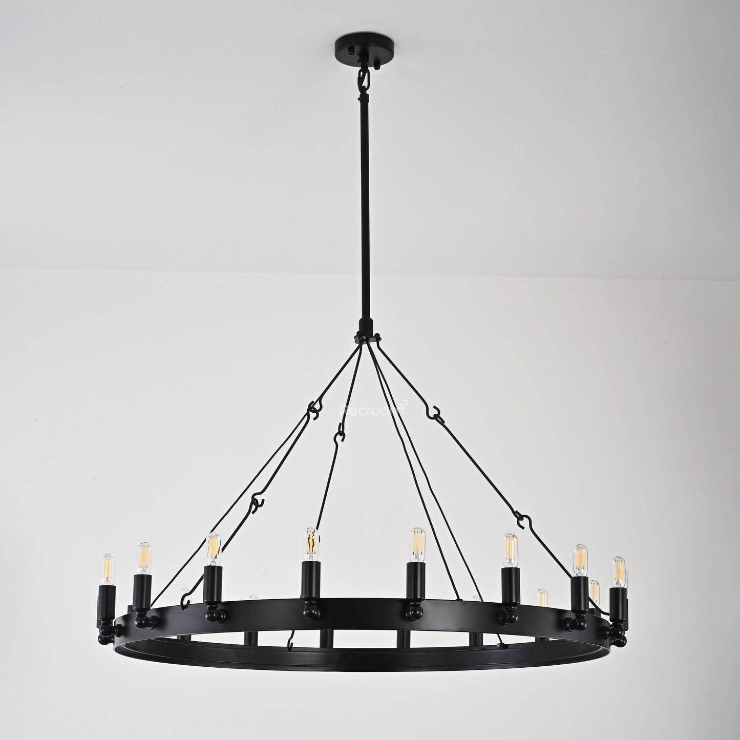 Caminon Vintage Filament Round Chandelier 38"