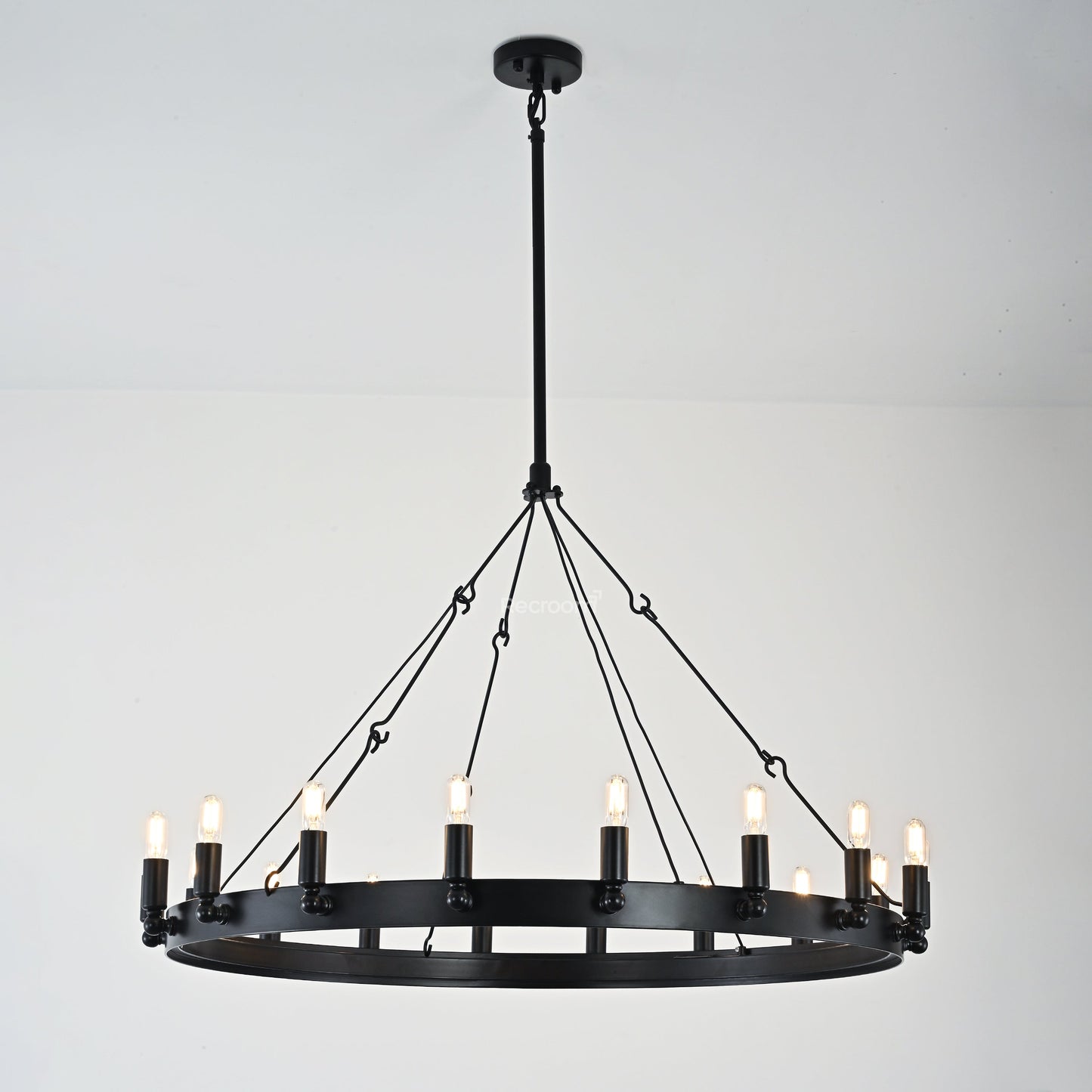 Caminon Vintage Filament Round Chandelier 38"