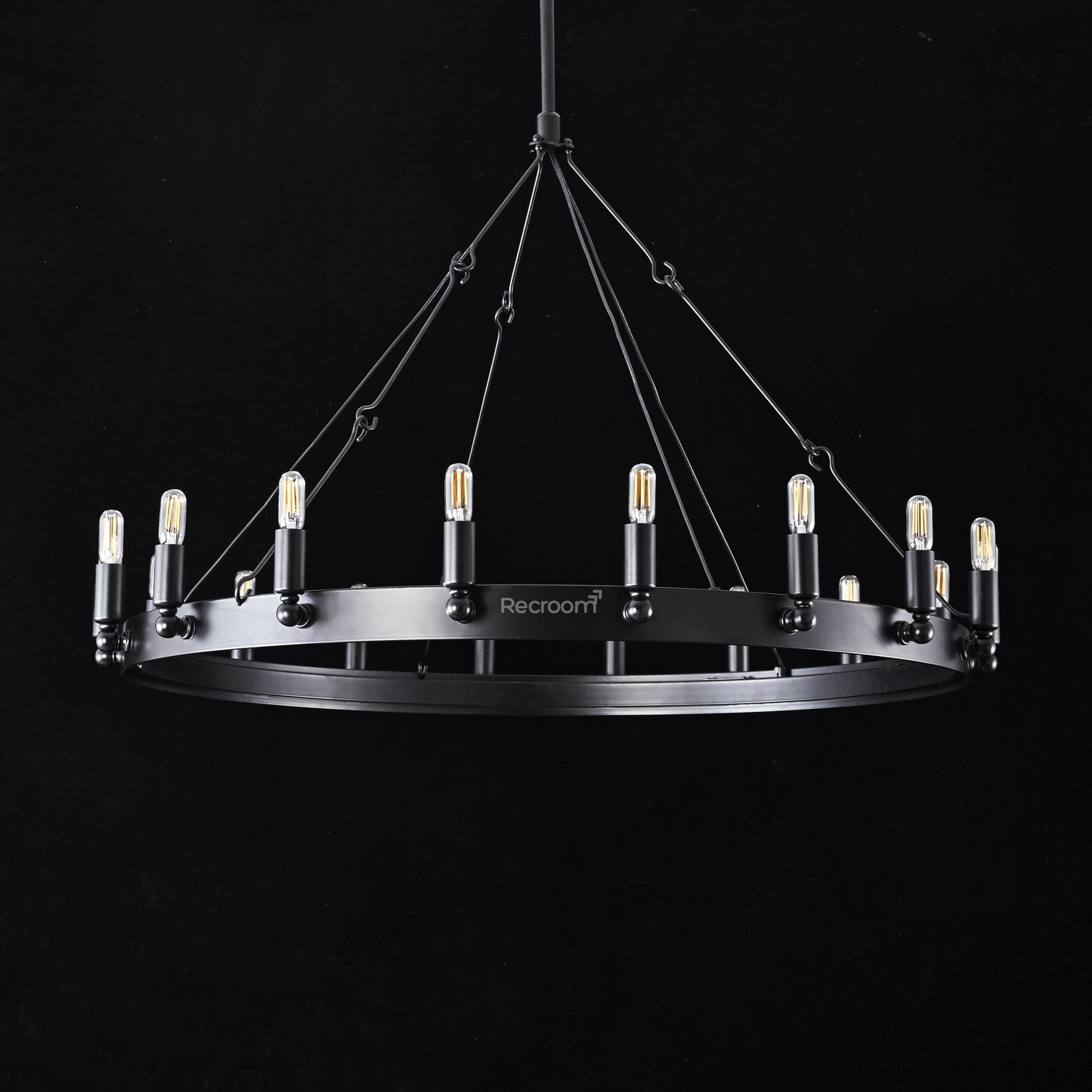 Caminon Vintage Filament Round Chandelier 38"