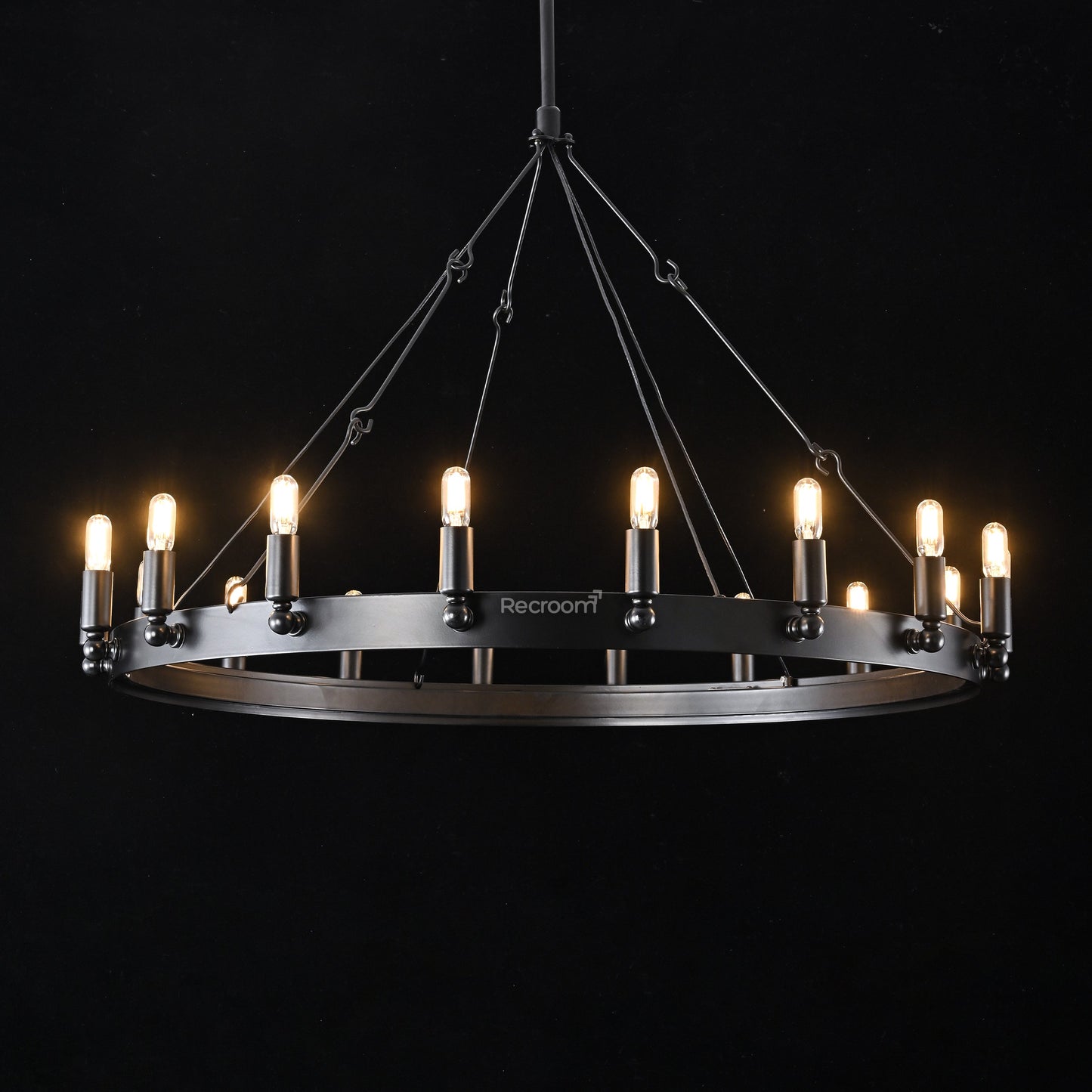 Caminon Vintage Filament Round Chandelier 38"