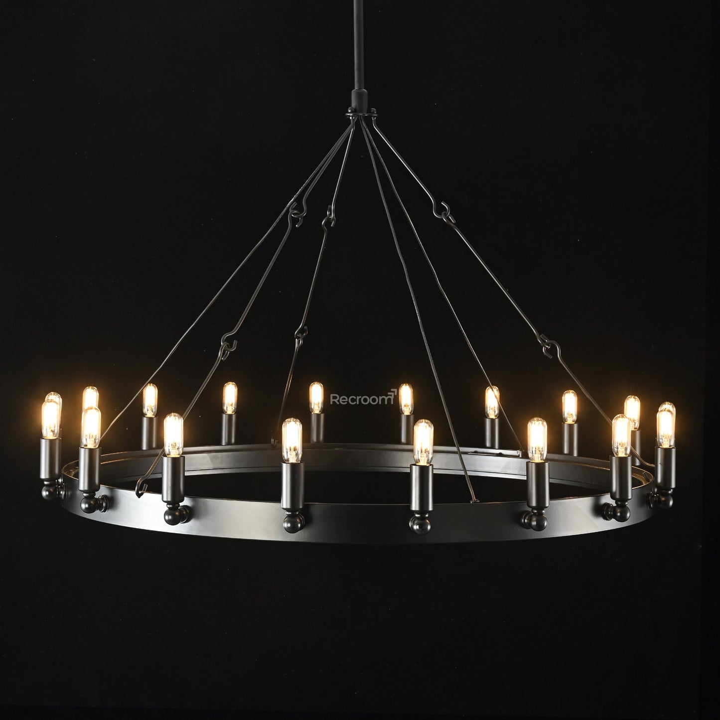 Caminon Vintage Filament Round Chandelier 38"