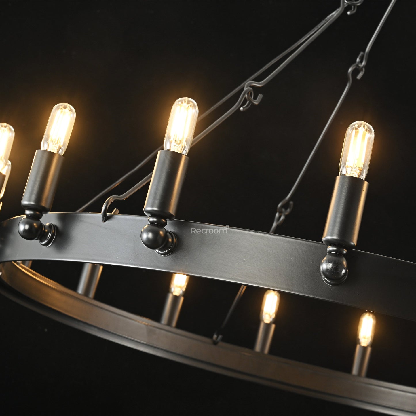 Caminon Vintage Filament Round Chandelier 38"