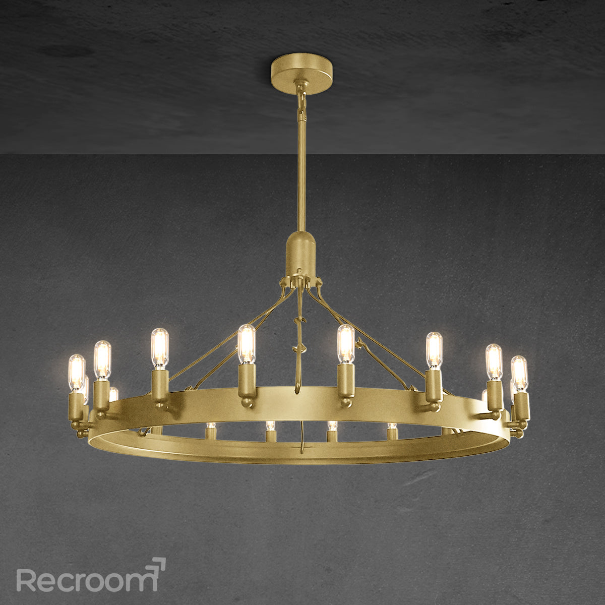 Caminon Vintage Filament Round Chandelier 38"