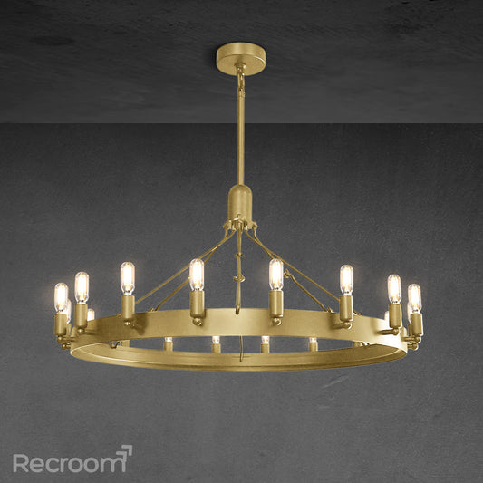 Caminon Vintage Filament Round Chandelier 38"