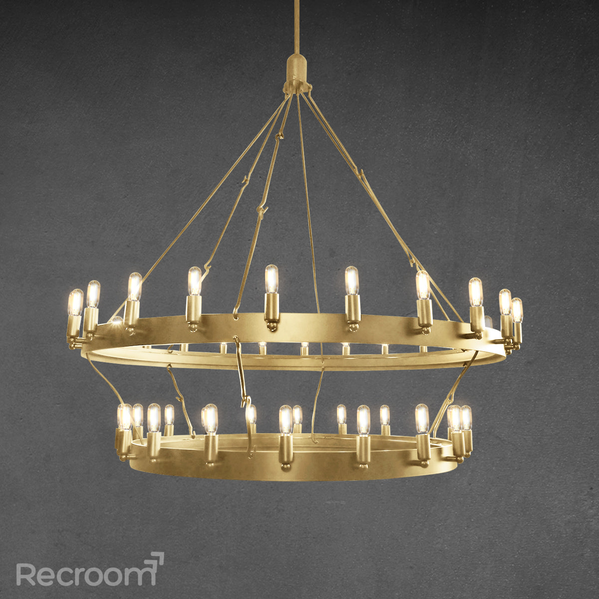Caminon Vintage Filament Two-Tier Chandelier 38"