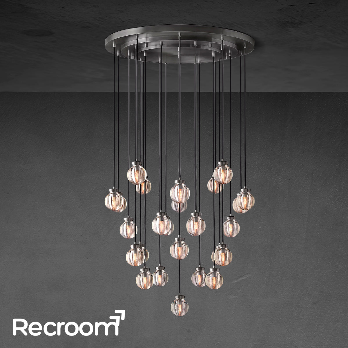 Pearli Round Chandelier 38"