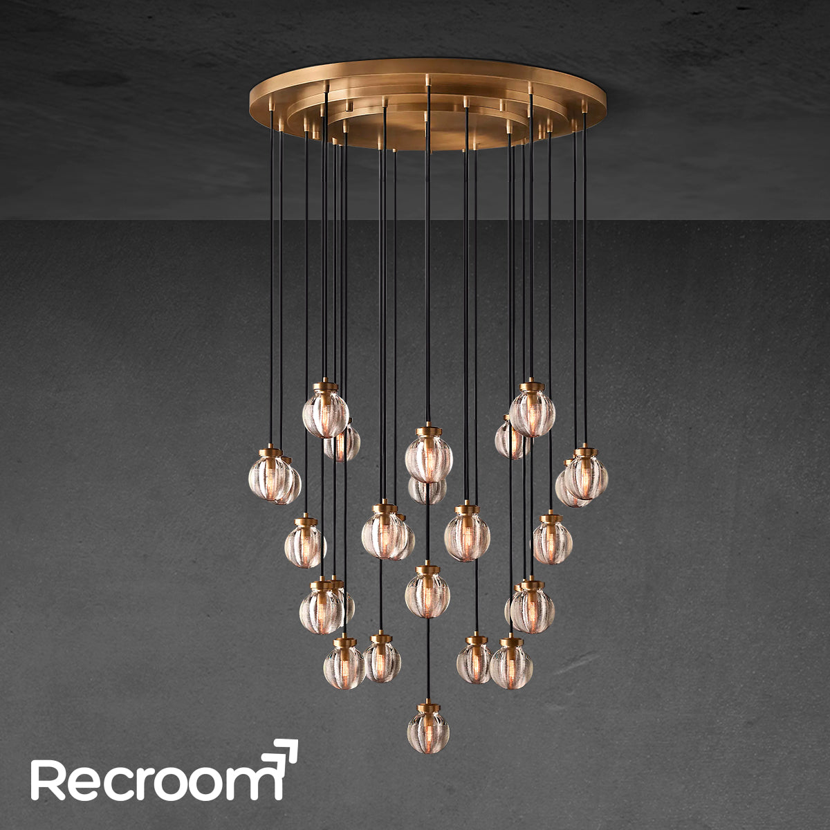 Pearli Round Chandelier 38"