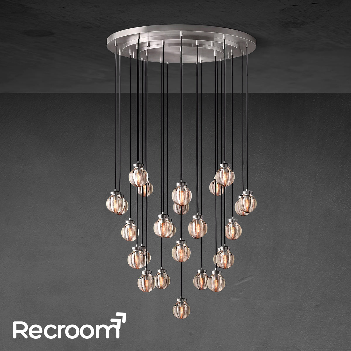Pearli Round Chandelier 38"
