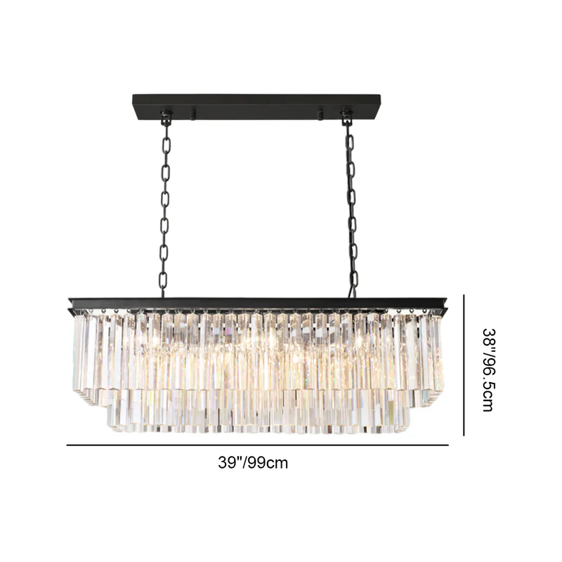 Odean Rectangle Chandelier 40" 49" 59" 72" 2-Layers
