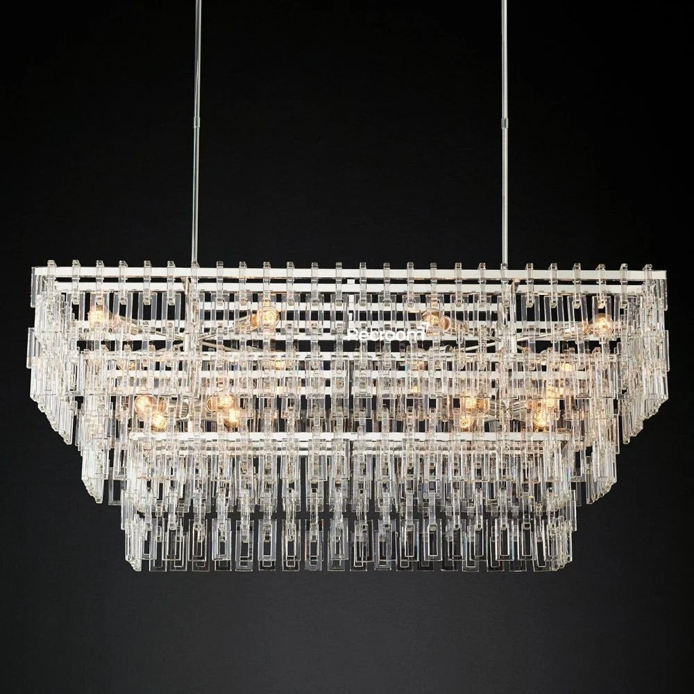 Marige Tiered Rectanglar Chandelier 60” 72“