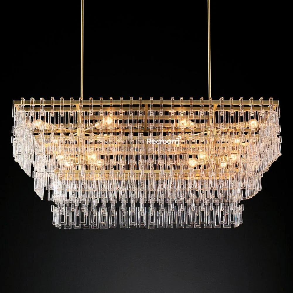 Marige Tiered Rectanglar Chandelier 60” 72“
