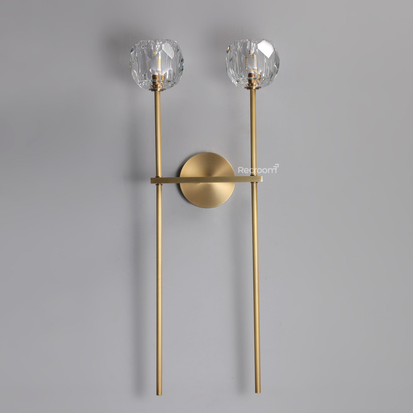 Boulew Crystal Glass Grand Double Sconce 12"