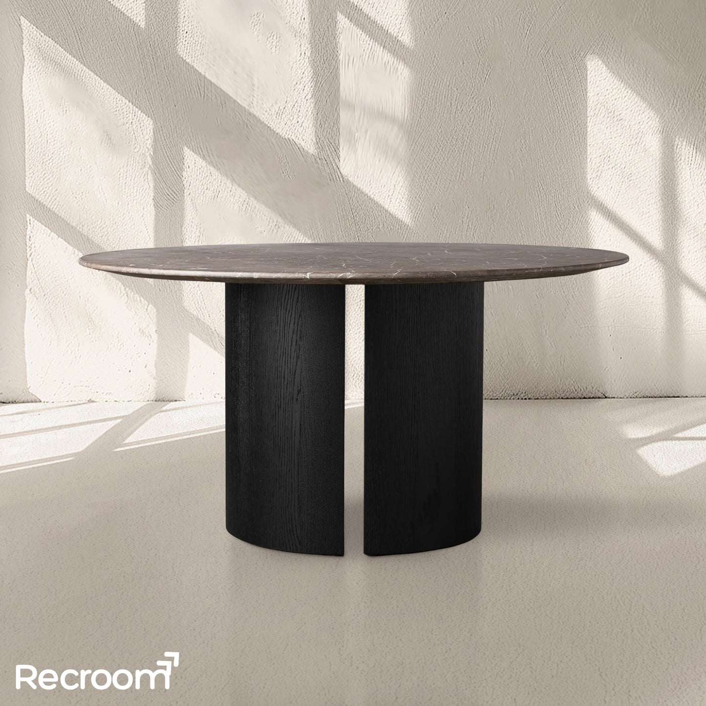 San Germani Round Stone Dining Table with Dauphine Base