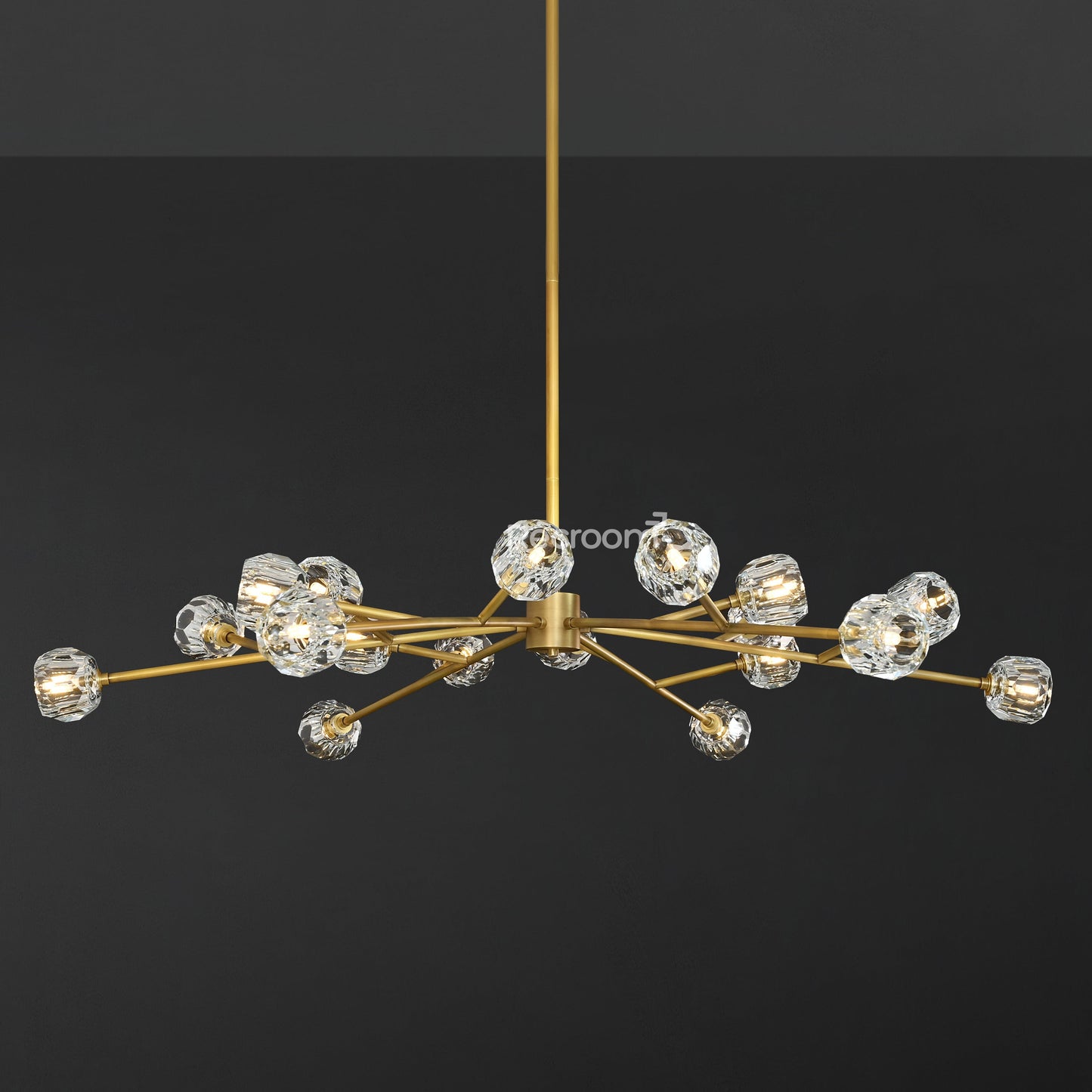 Boulew Crystal Glass Round Chandelier 60"