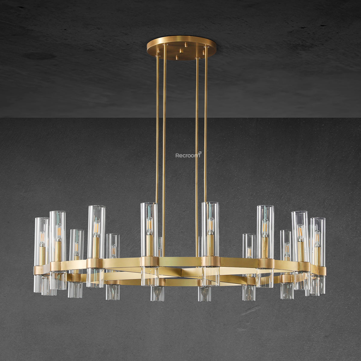 Manory Glass Round Chandelier 48"