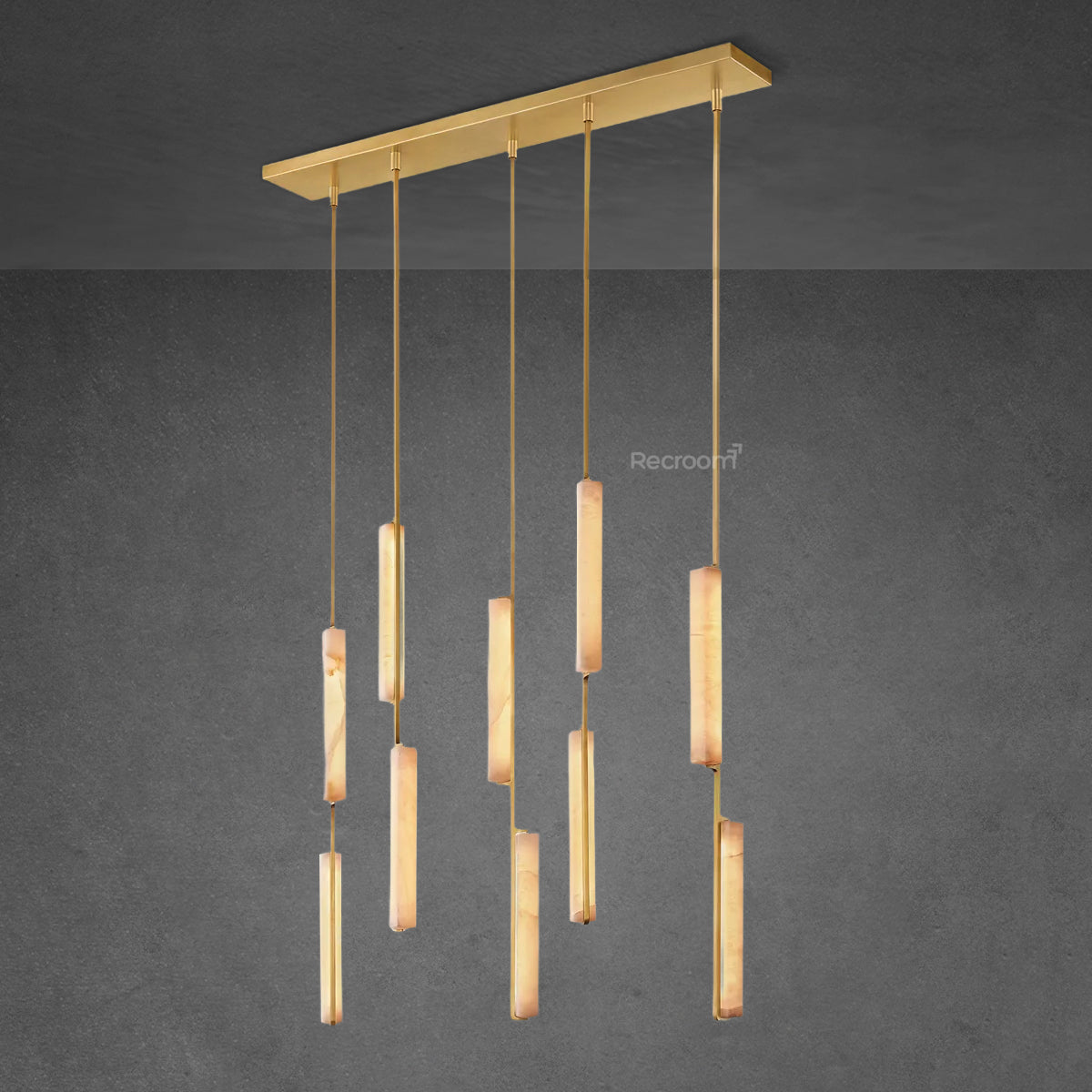 Auduben Alabaster Linear Chandelier 54"