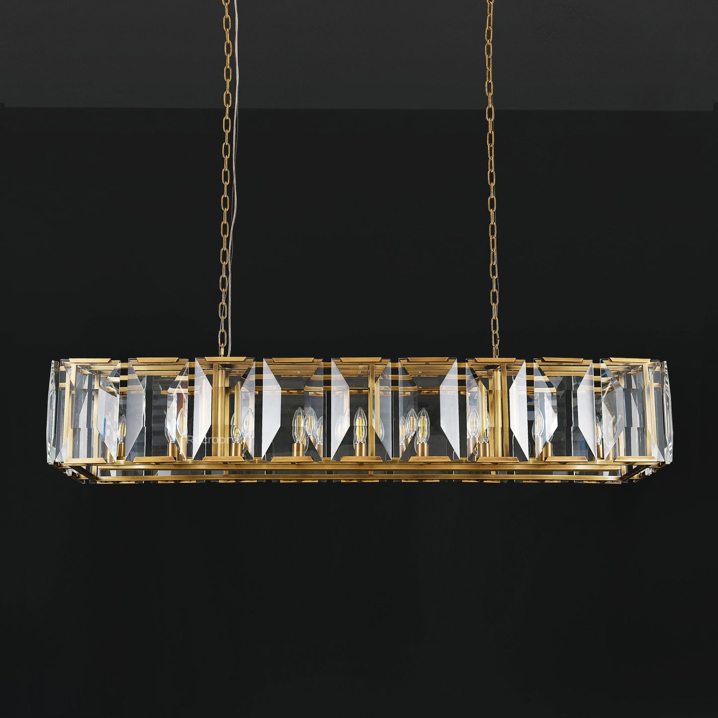 Harllow Multi Crystal Rectangular Chandelier 42“ 54” 62“ 74”