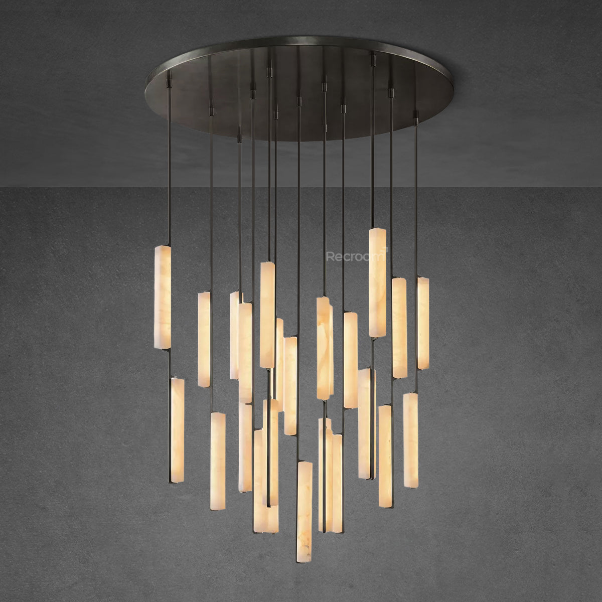 Auduben Alabaster Round Chandelier 56"