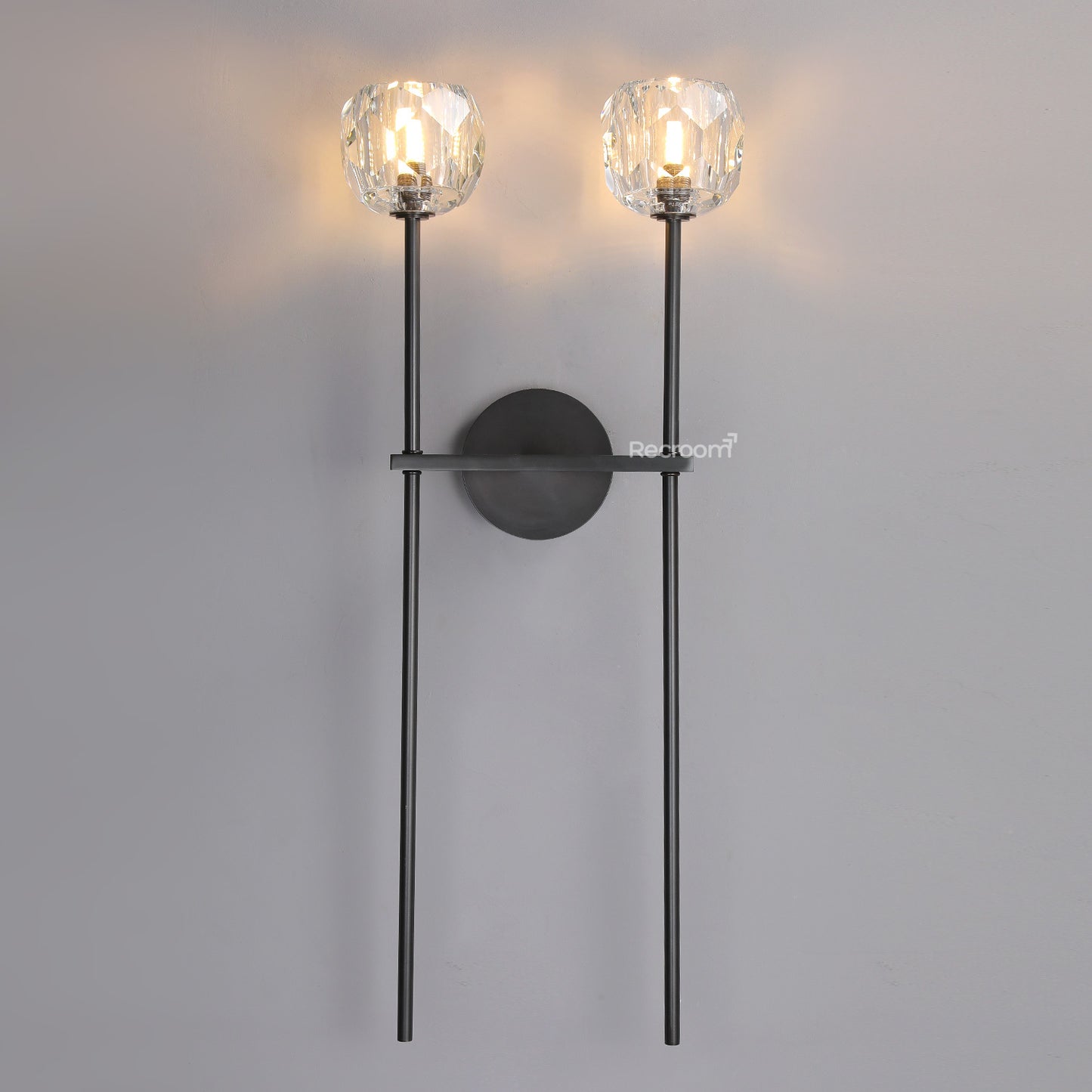 Boulew Crystal Glass Grand Double Sconce 12"