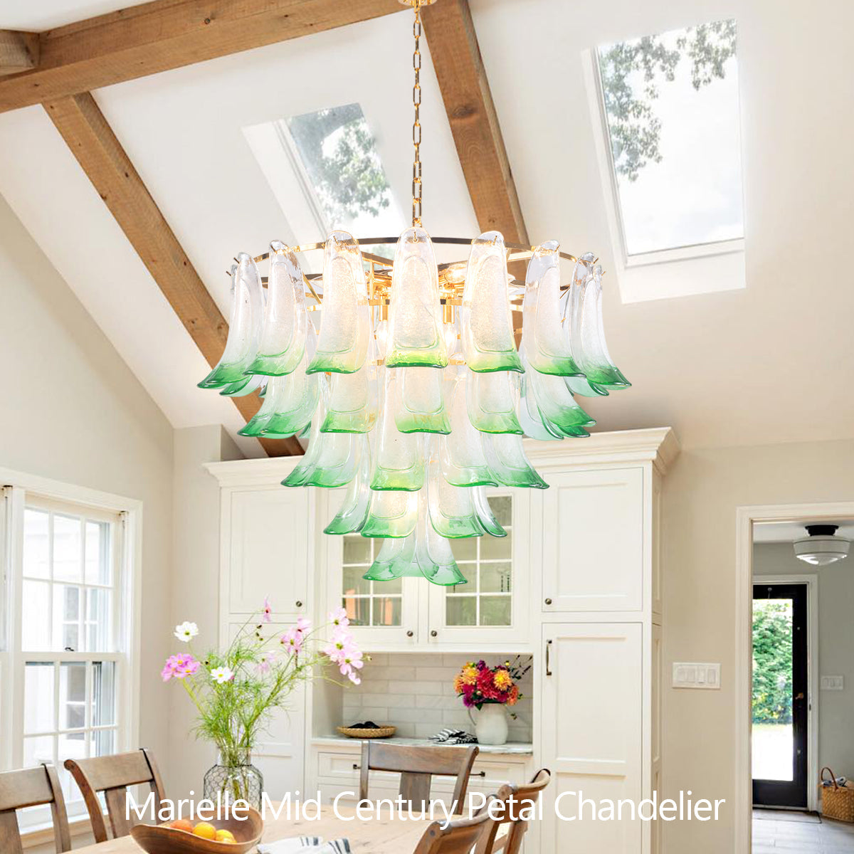 Murano Mid Century  Petal Chandelier