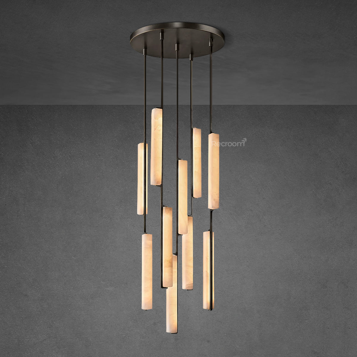 Auduben Alabaster Round Chandelier 24"