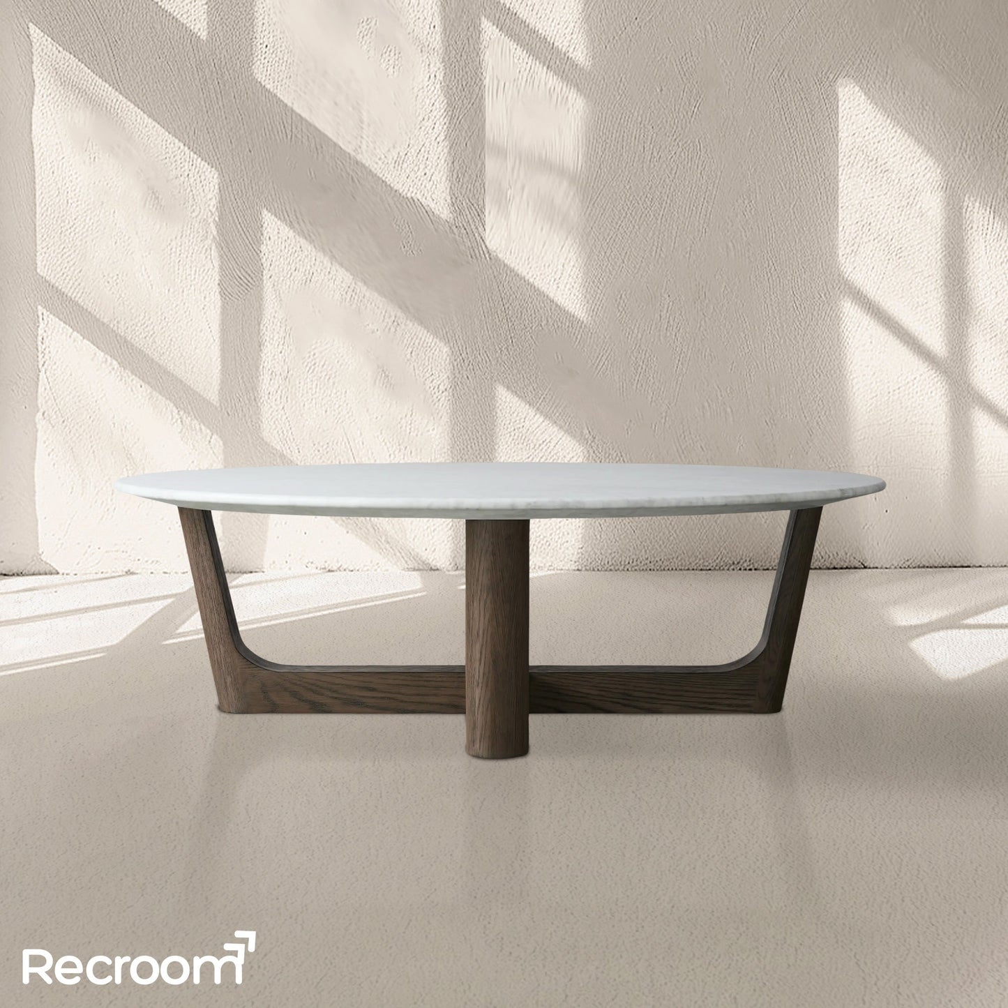 San Germani Round Stone Coffee Table with Rennes Base